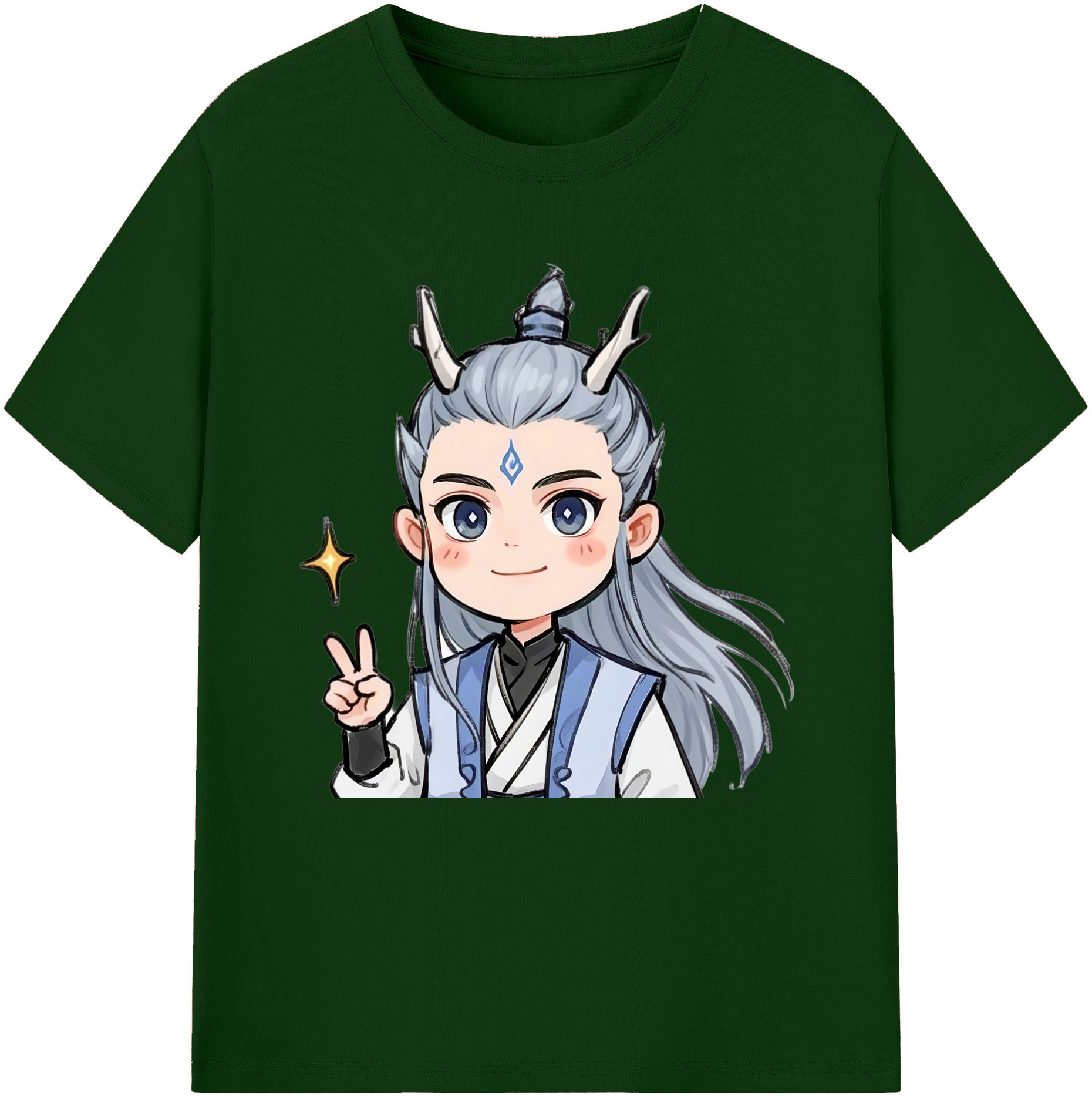 （画像用） Ne Zha 2 ナタ 魔童の大暴れ 綿100％半袖Tシャツ（フロントプリント）